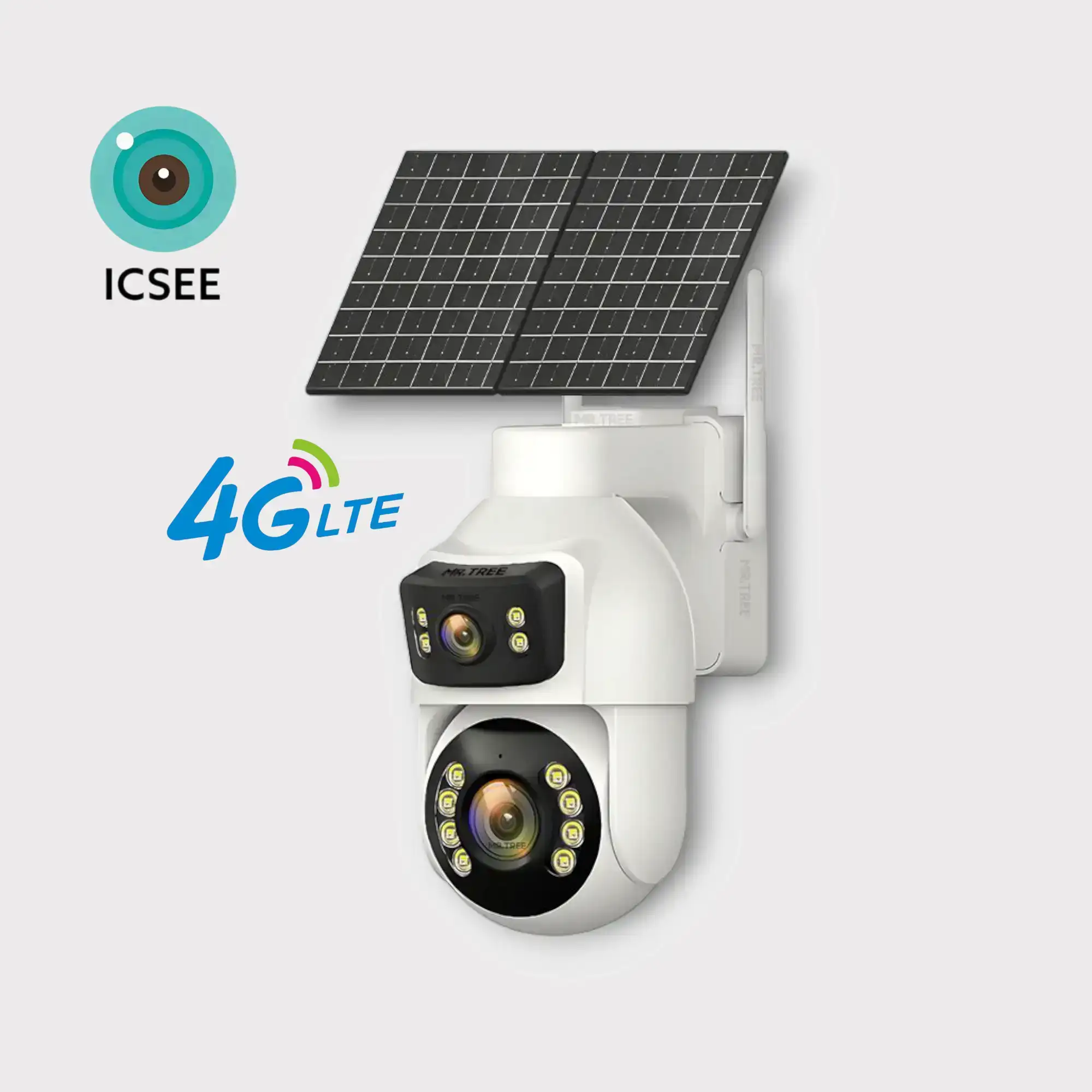 Cámara 4G Solar 5K 10MP – Doble Lente (Fija + 360°) | Zoom 18X | IP66 | 60 Metros