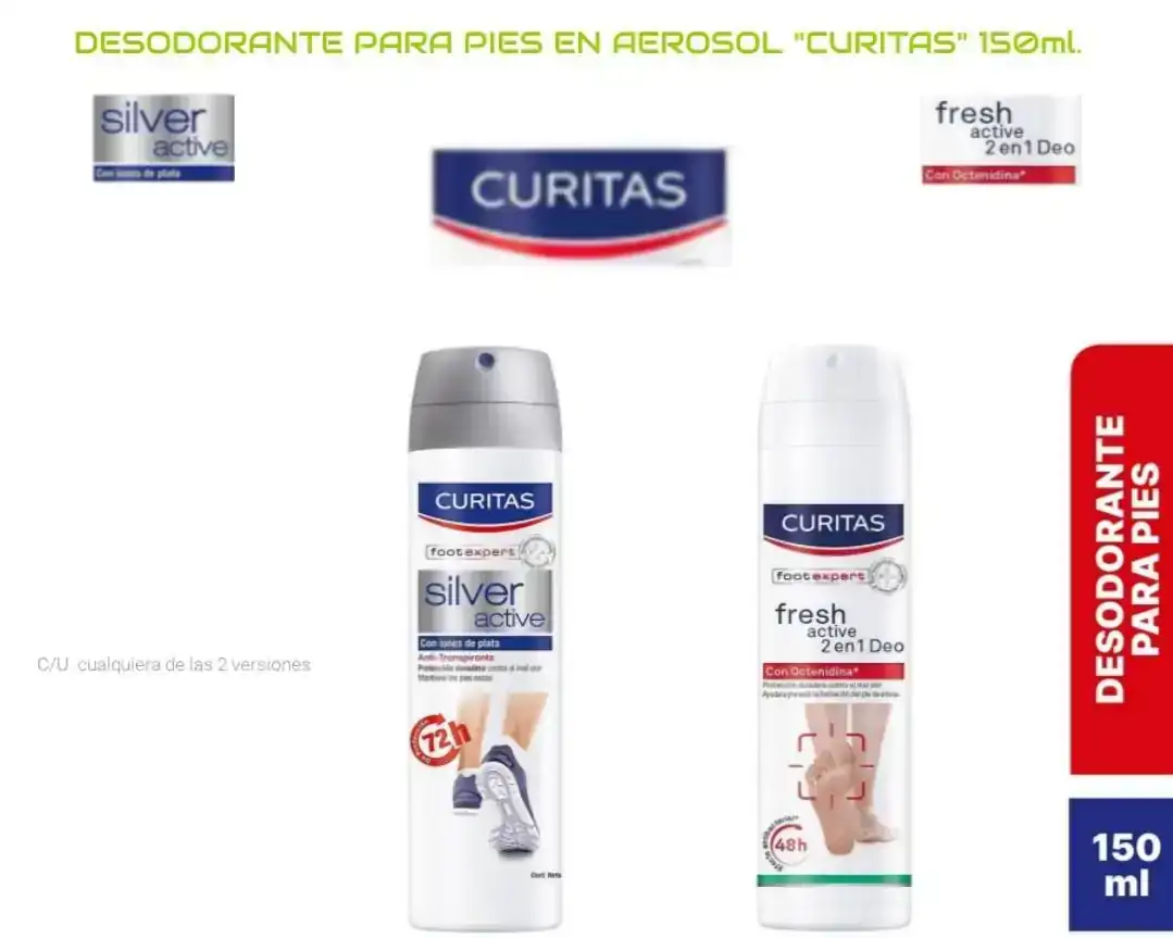 Desodorante para pies Curitas 150ml