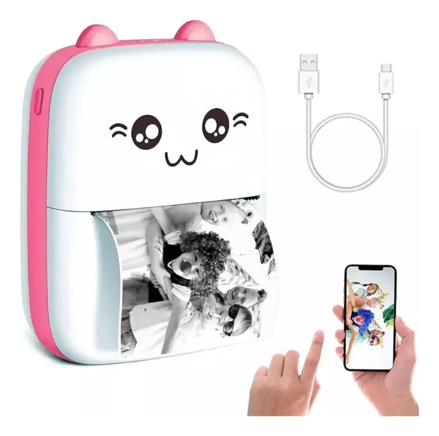 MINI IMPRESORA TERMICA PORTATIL BLUETOOTH ROSA