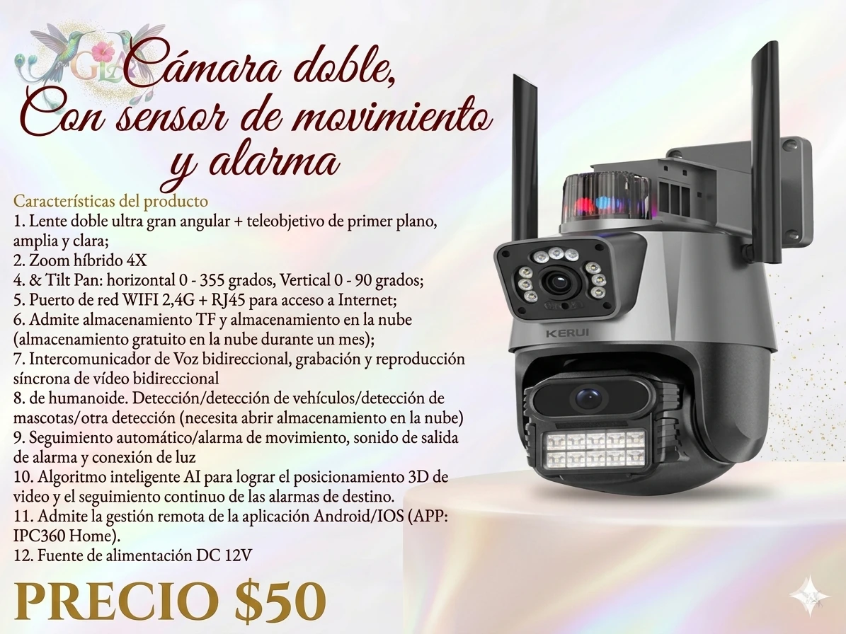 Camara wifi doble sensor 