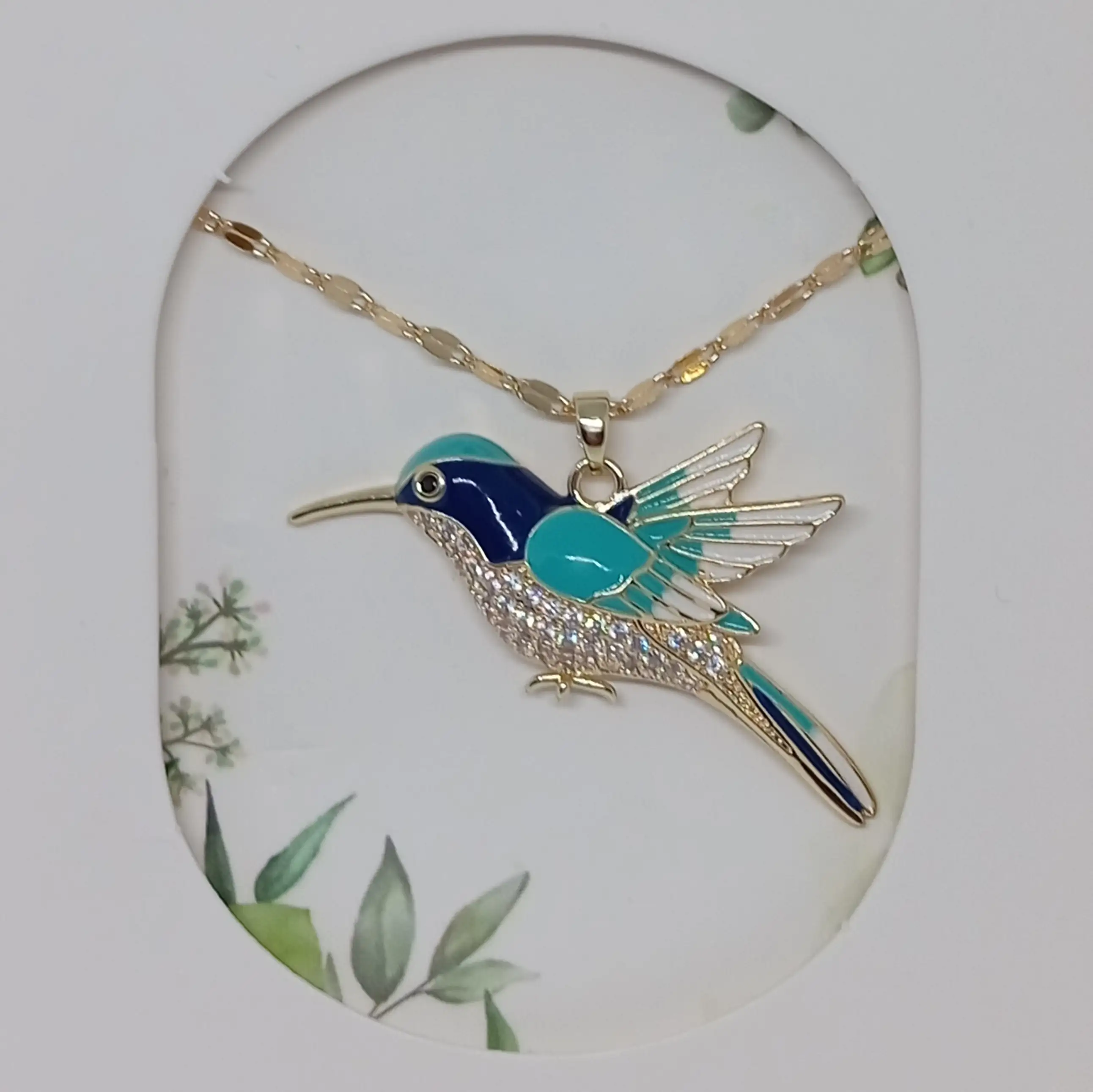 Collar de colibrí azul