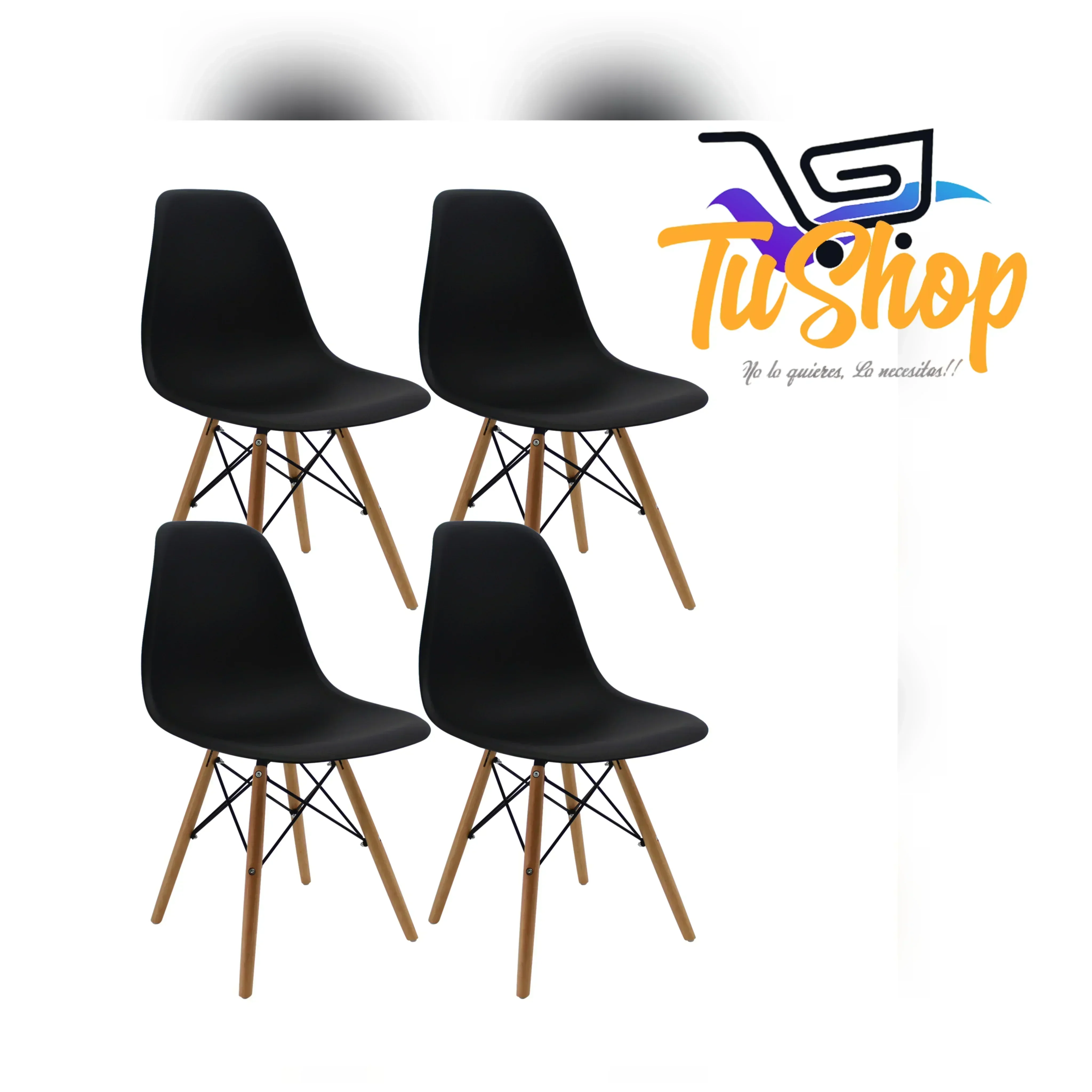 Sillas Color Negro Set x 4 unidades