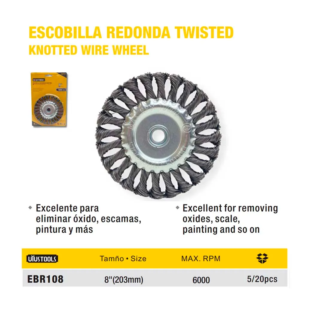 ESCOBILLA REDONDA PLA UYUST Twisted 8" (200mm)