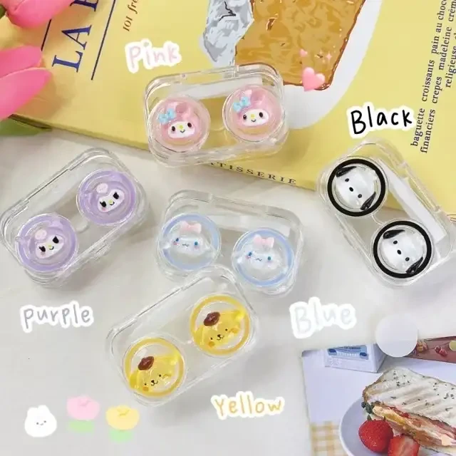 Porta Lentes Transparente Kawaii + Pinza + Aplicador  10