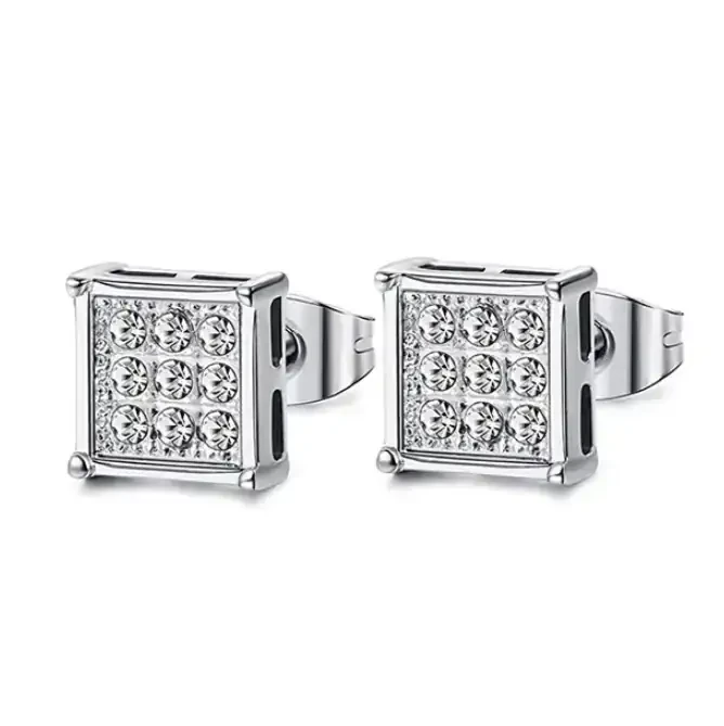 Aretes Pantalla Cuadrados Hombre y Mujer  2