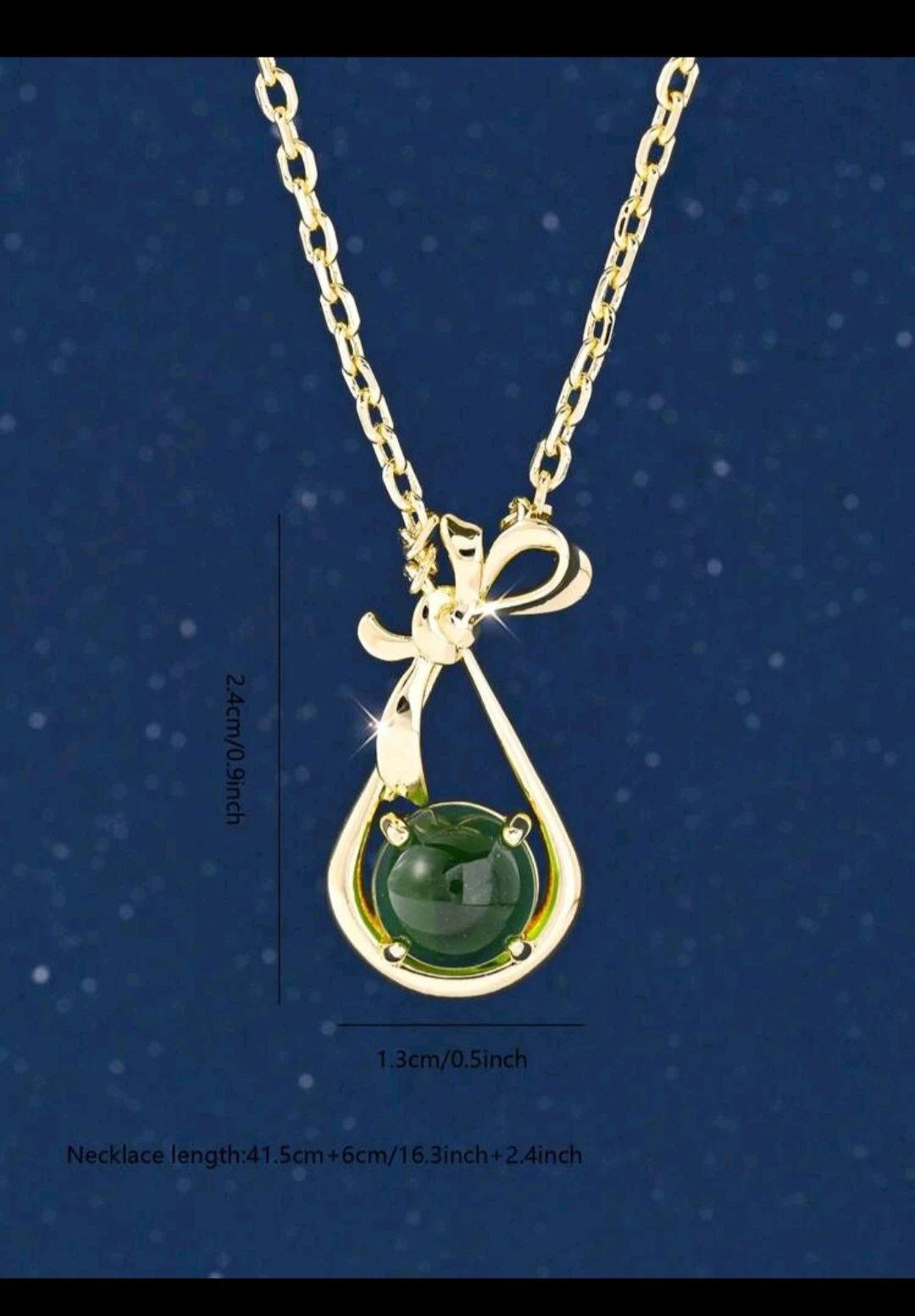 Collar colgante de lazo 🎀 con amuleto de la suerte en jade de imitación 3