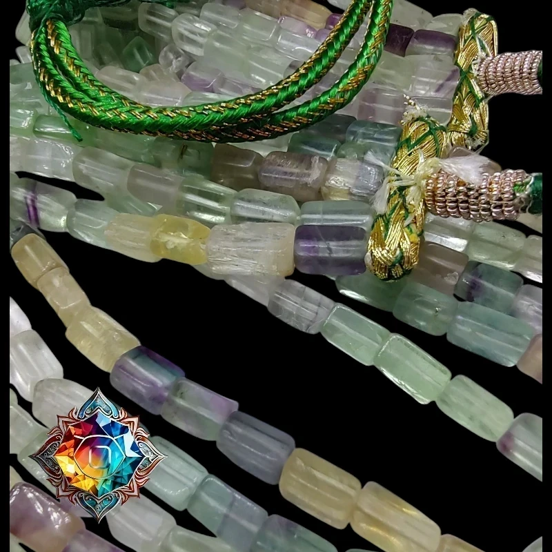 Magnifico collar de fluoritas naturales genuinas 4