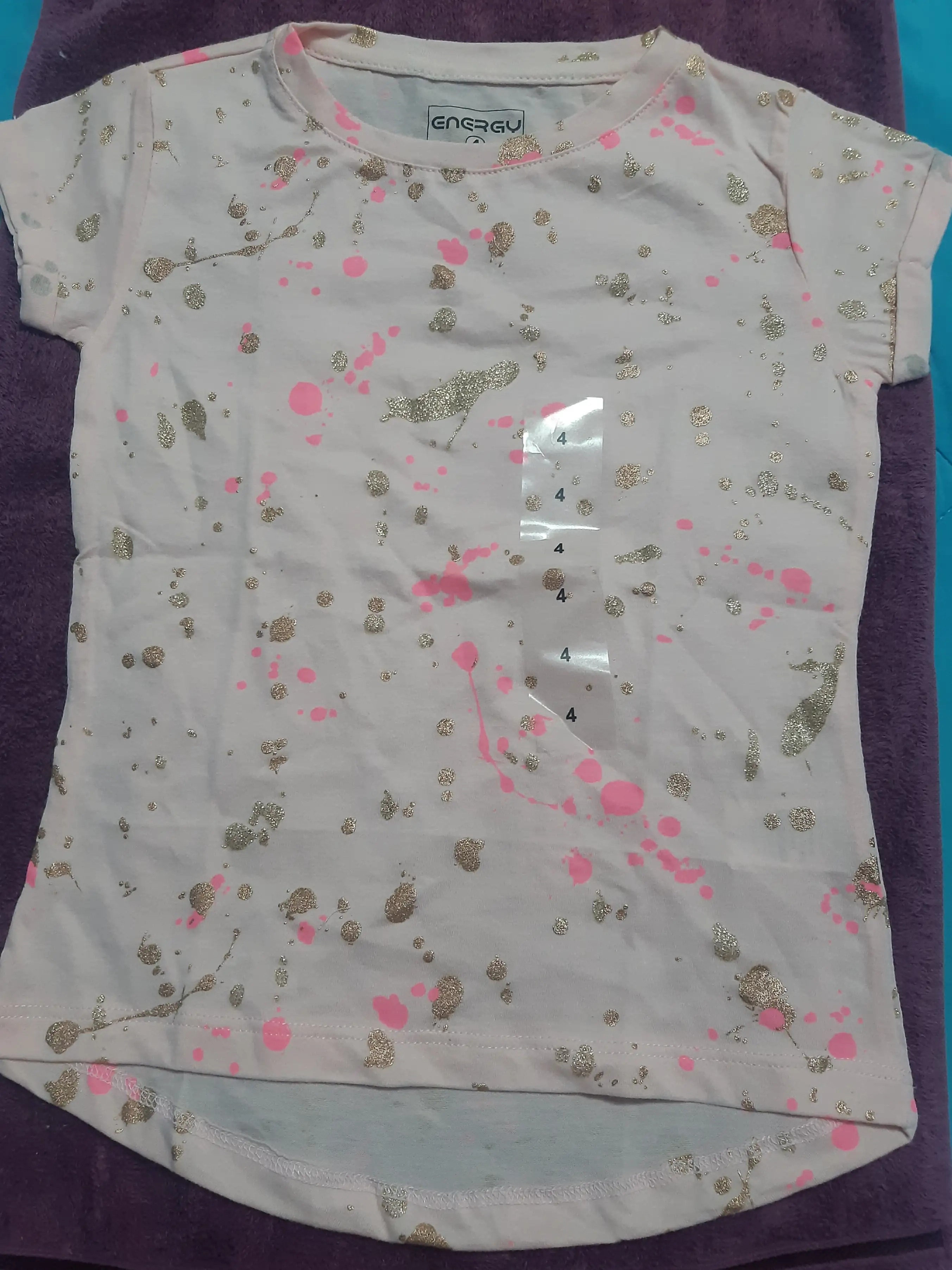 Camiseta jaspeado rosa niña