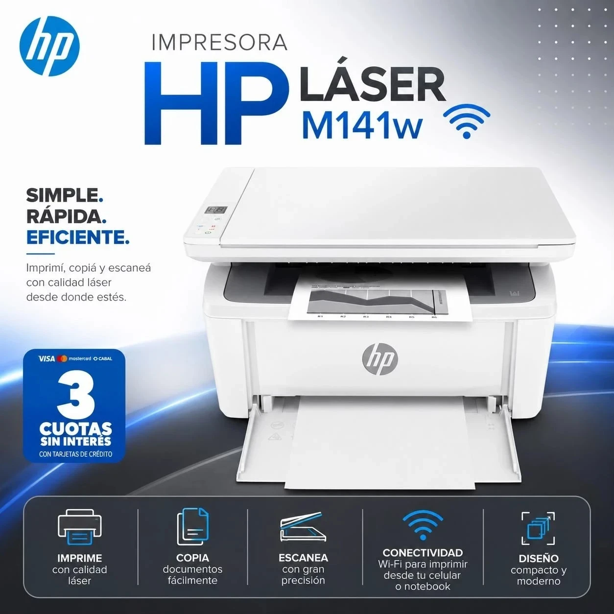 IMPRESORA MULTIFUNCION HP LASERJET M141w