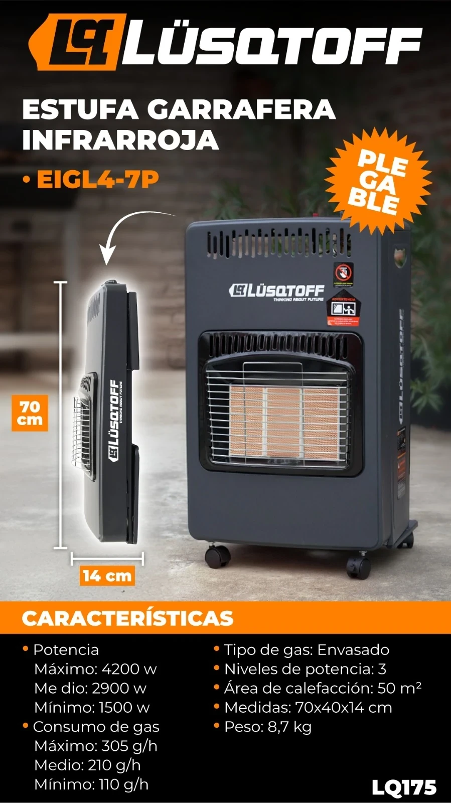 ESTUFA LÜSQTOFF GARRAFERA PLEGABLE 