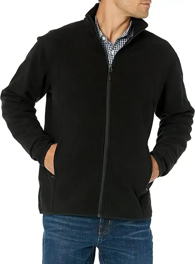Amazon Essentials chamarra de forro polar con cierre completa. Chamarra de lana para Hombre