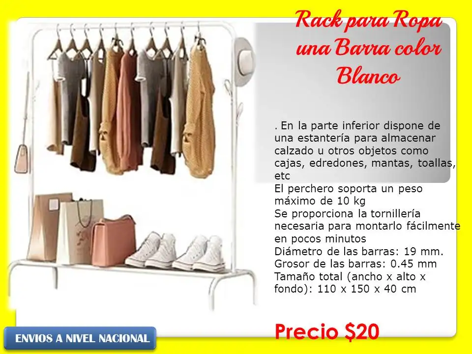 Rack metálico de una sola barra 2