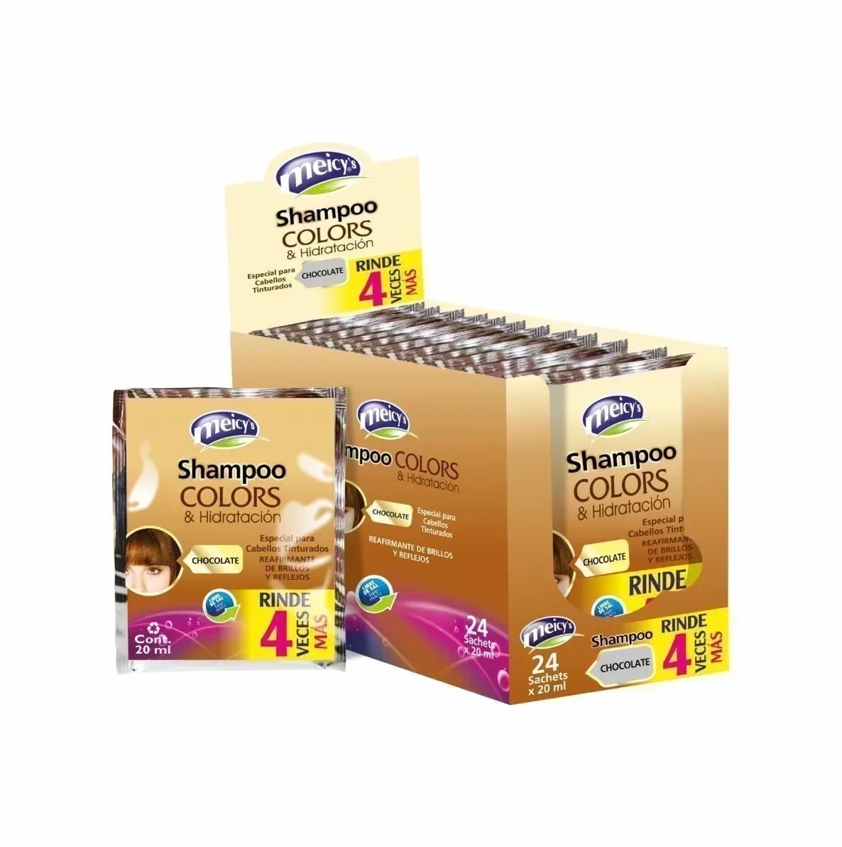 meicys shampoo color sobre x30 chocolate