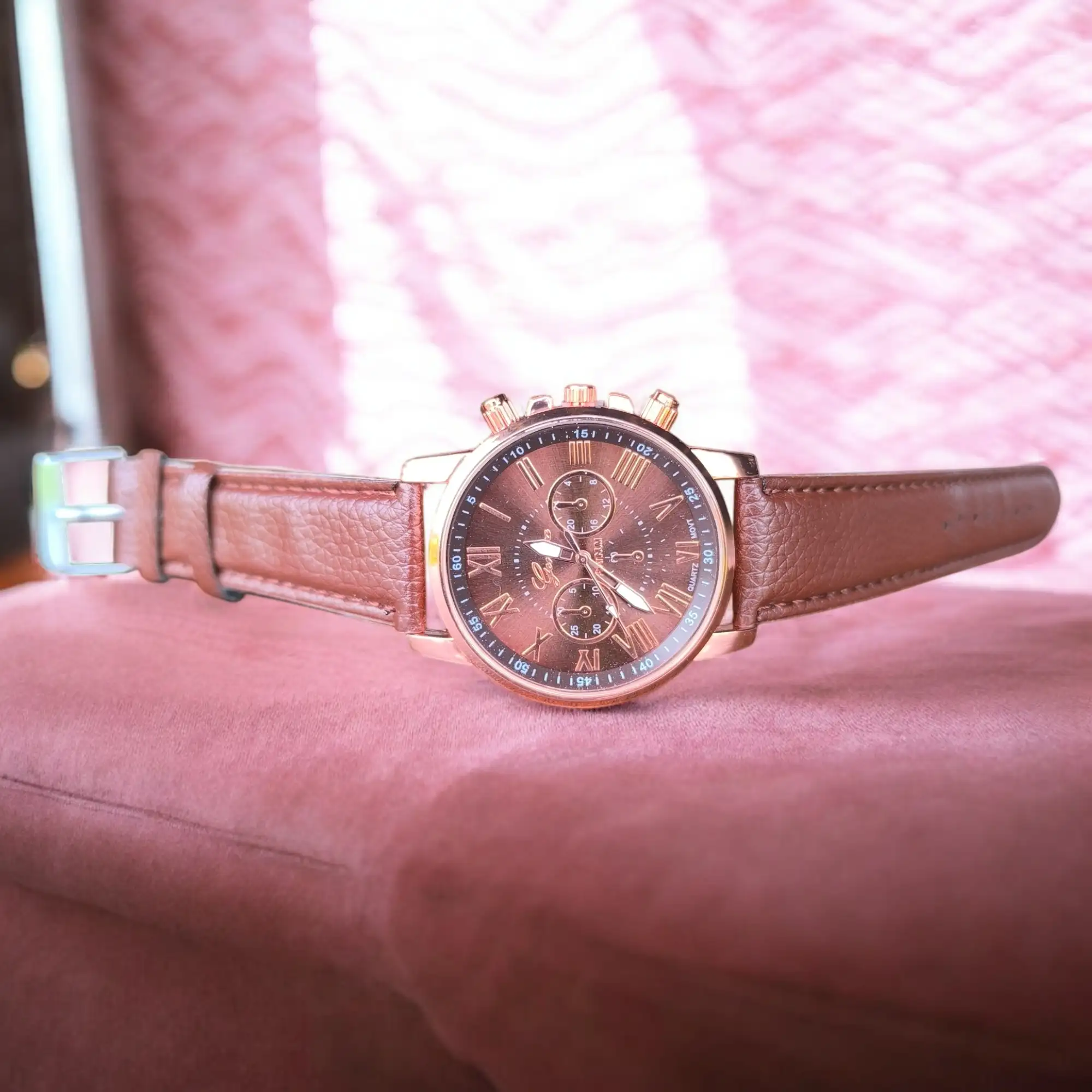 Reloj redondo café 