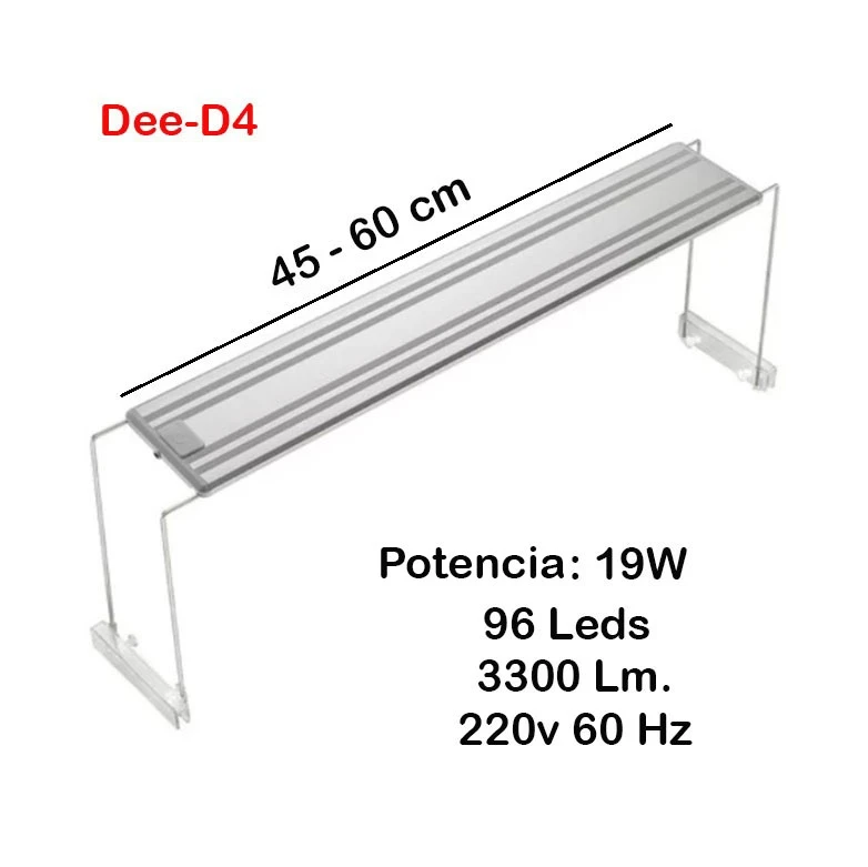 Lampara  45-60cm Plantado Aquanice Dee-d4 19w  2