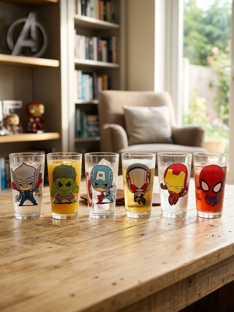 SET DE 6 vasos avengers de licencia 