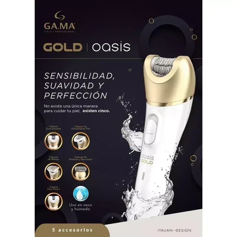 DEPILADORA GAMA OASIS GOLD 5 ACCESORIOS