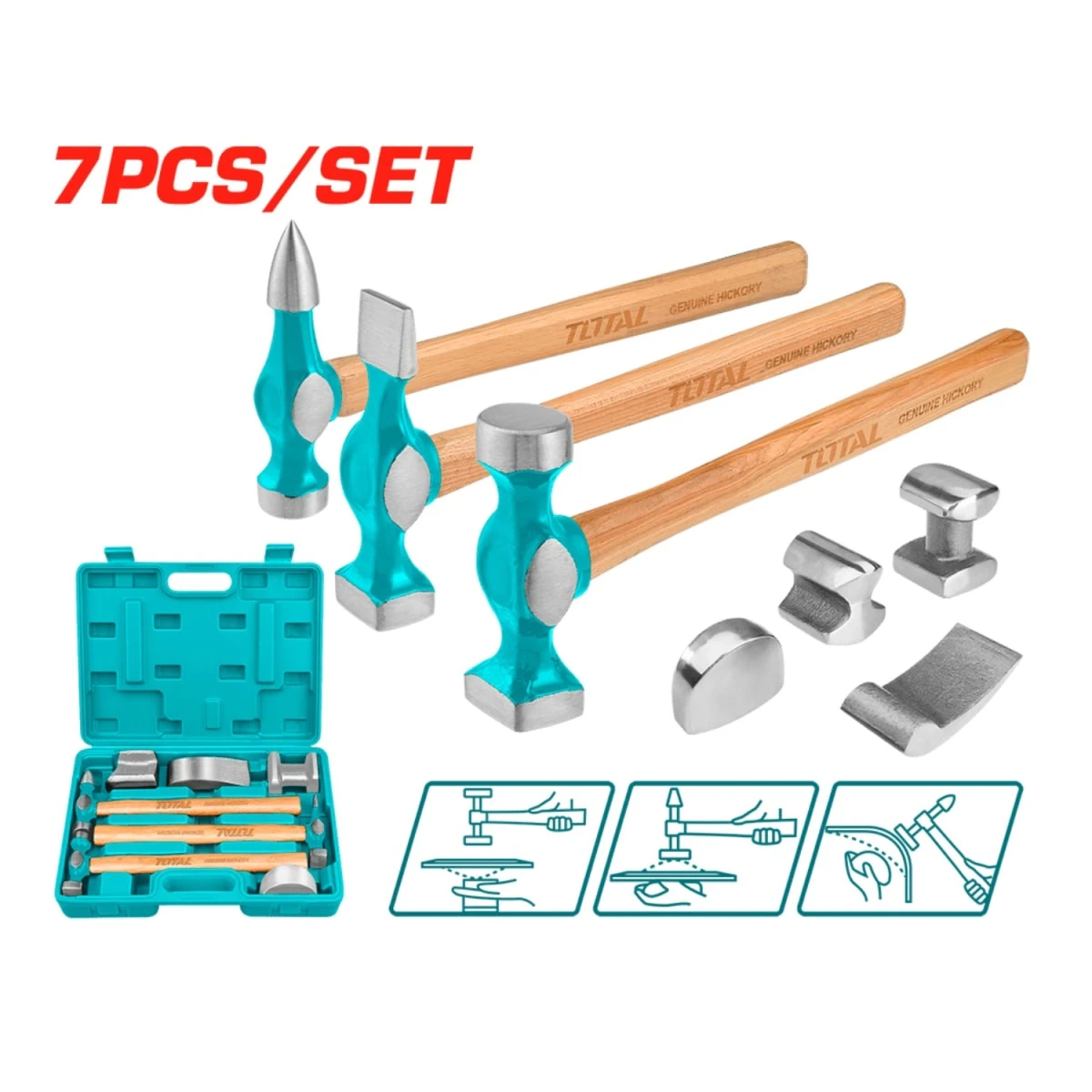 Juego de martillos para planchar 7 piezas total 