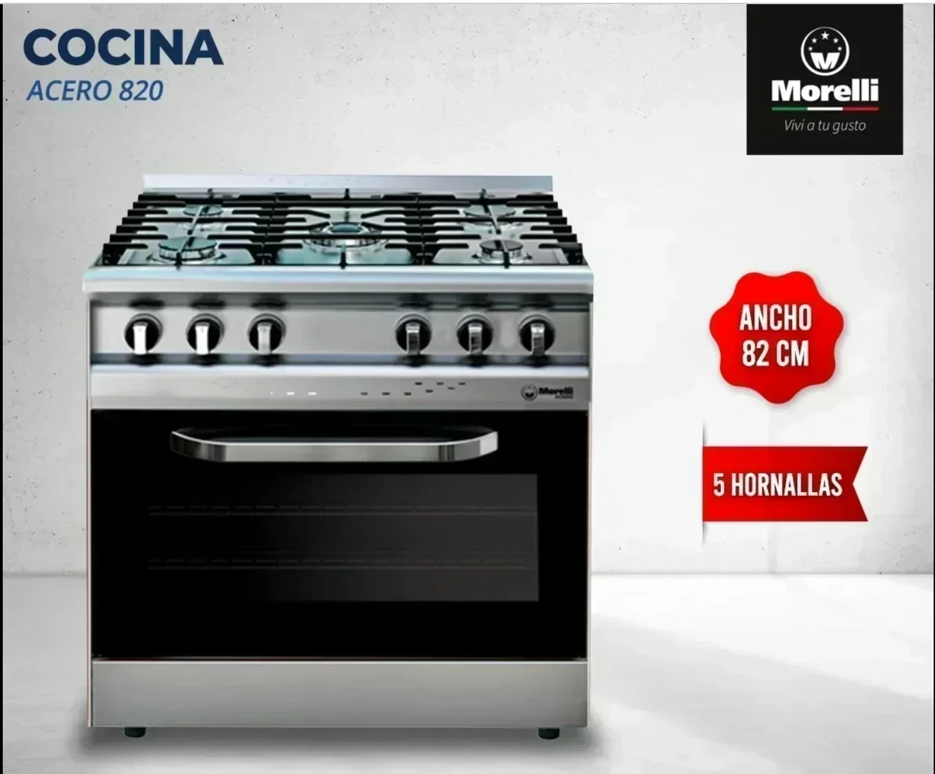 COCINA INDUSTRIAL MORELLI 82CM