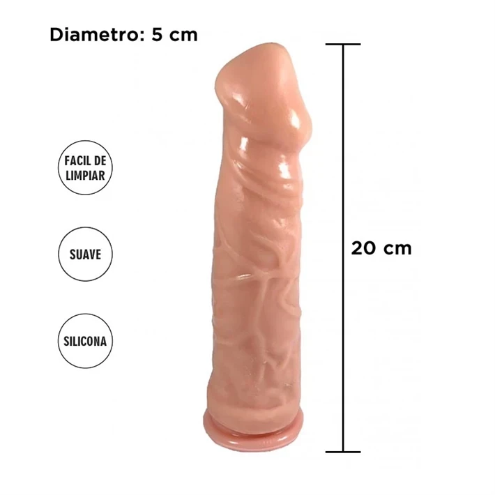 Dildo con sopapa Americano XL color piel