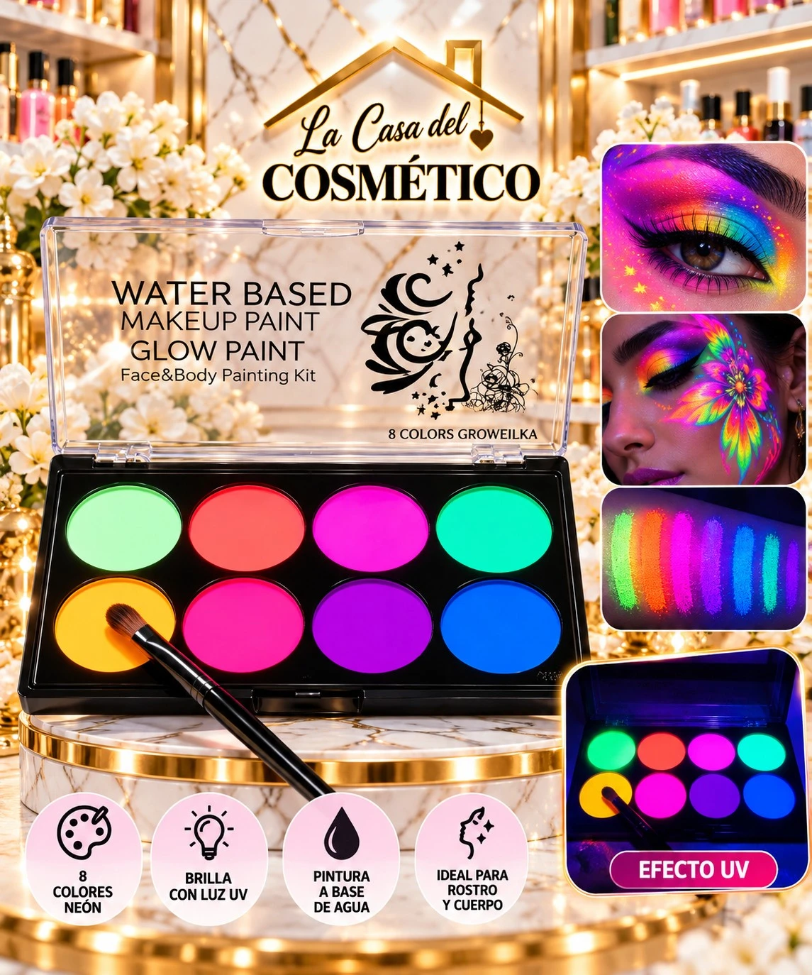 lumera paleta de maquillaje artistico de 8 colores b007