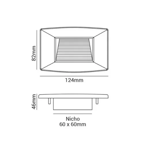 LUMINARIA LED GRADA/PARED NEGRO 3W IP65 5