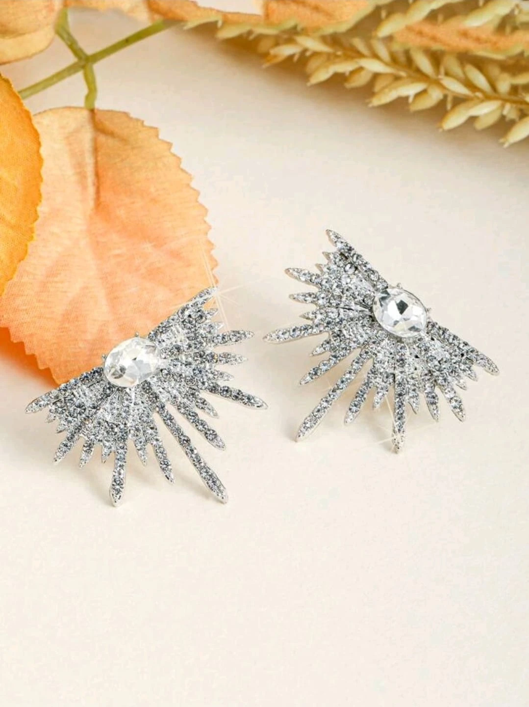 Pendientes de acero inoxidable e imitación de diamante 