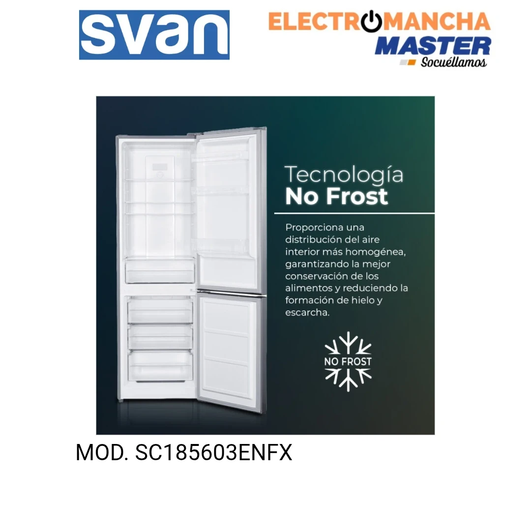 FRIGO COMBI SVAN SC185603ENFX 1,85 m. INOX NF E 2