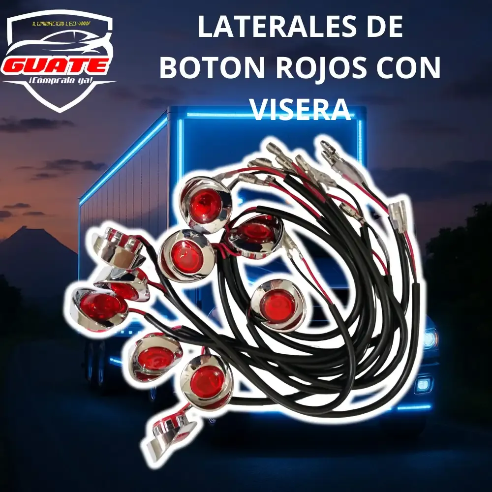 LATERALES BOTÓN CON VISERA ROJOS
