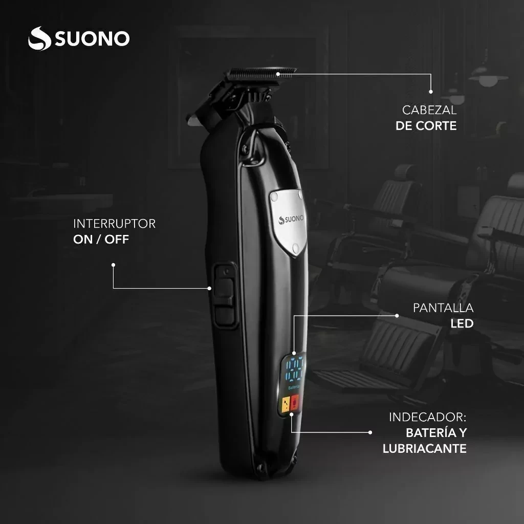 CORTA BARBA SUONO HAIR TRIMMER CUCHILLAS CON PRESICIÓN  2