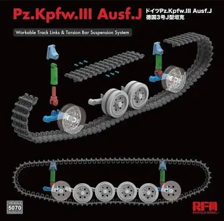 1/35 Rye Field Models Pz. Kpfw. III Ausf. J w/Workable Track Links   2
