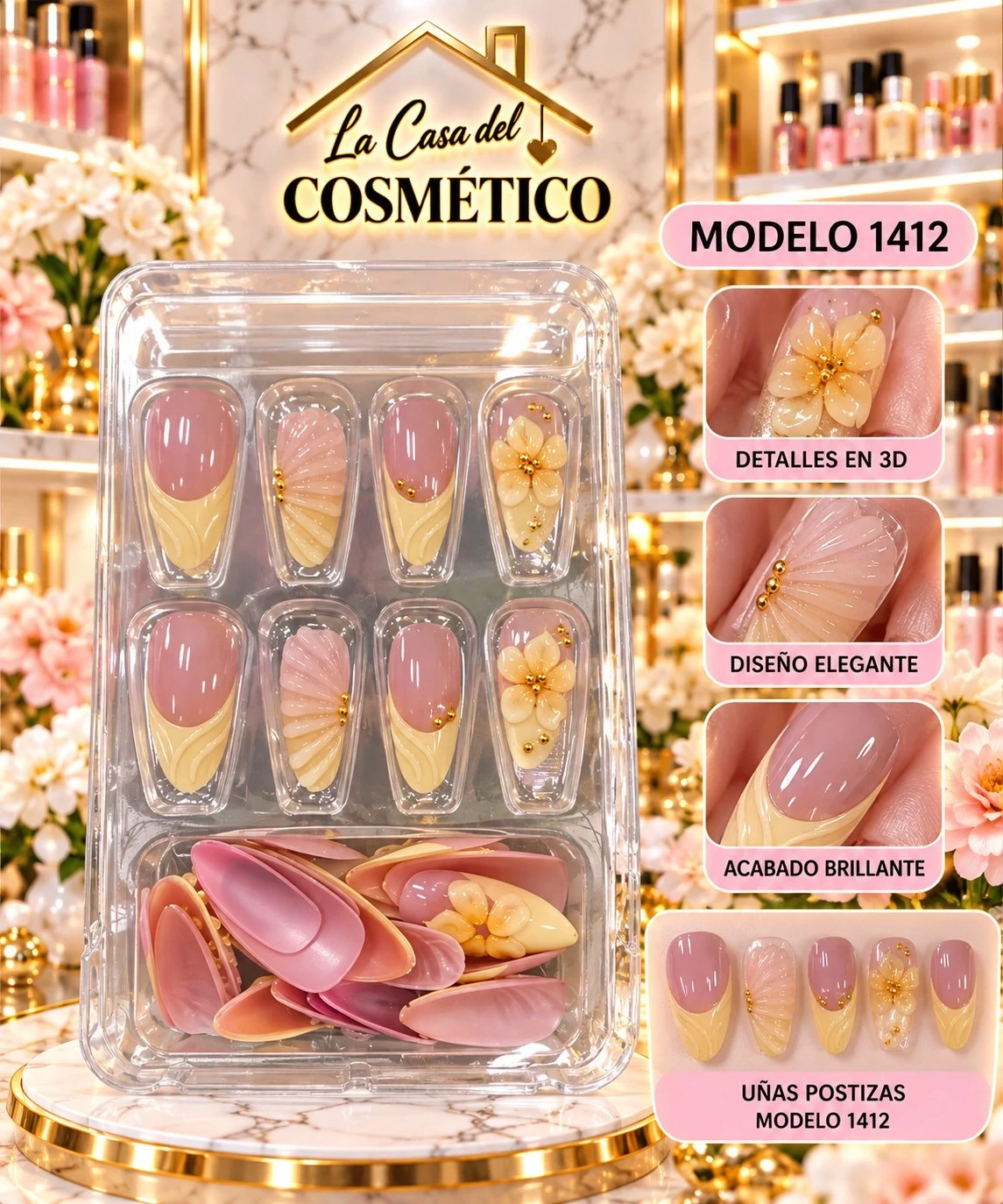 lumera caja uña press on x24 ref qh1412