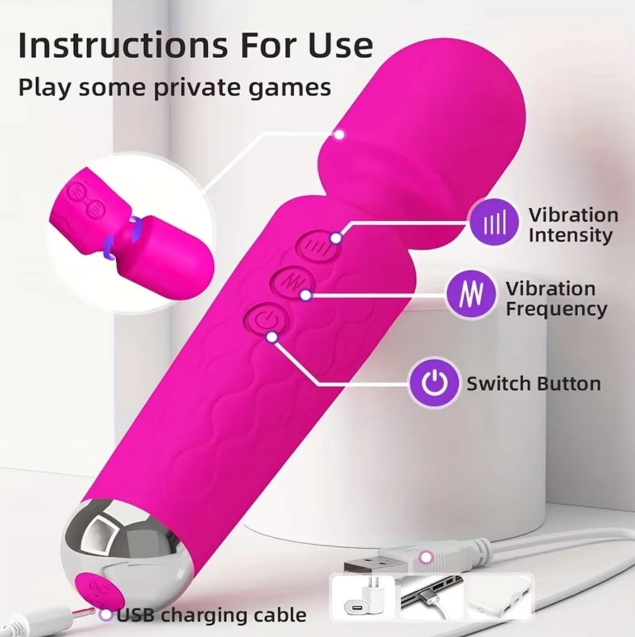 Vibrador varita mágica  2