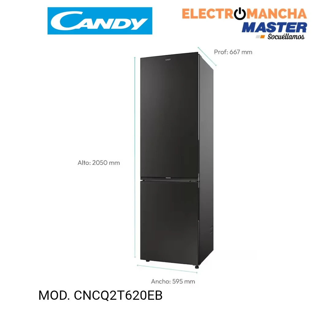 FRIGO COMBI CANDY CNCQ2T620EB 2,05*60 NF NEGRO E 3