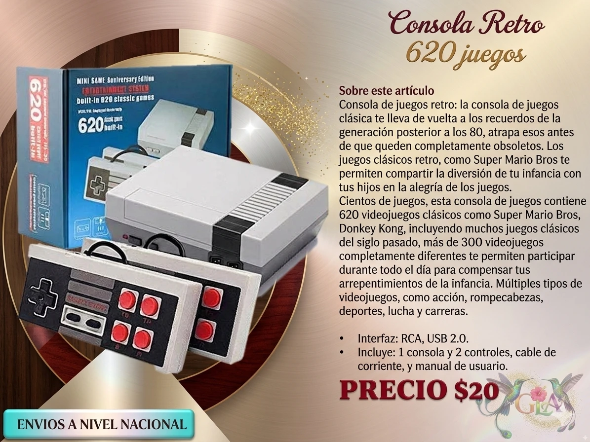 Consola retro 620 juegos 