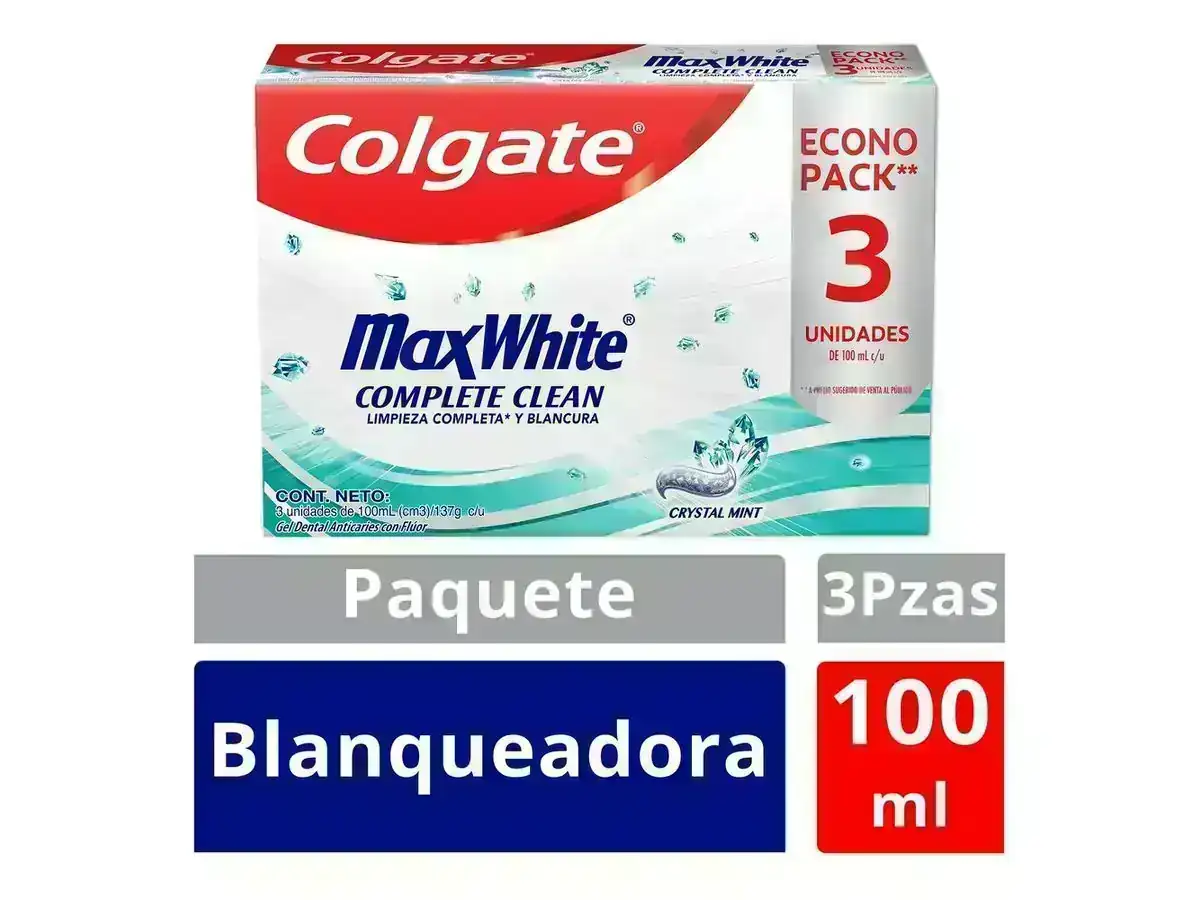 Colgate Max White Crystal x 3 - 100ml c/u
