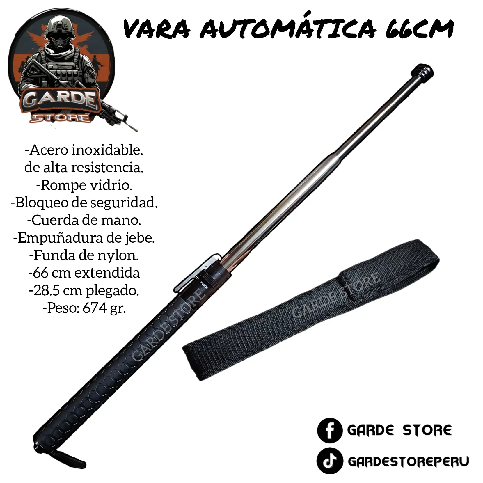 Vara retractil automático 66cm 4