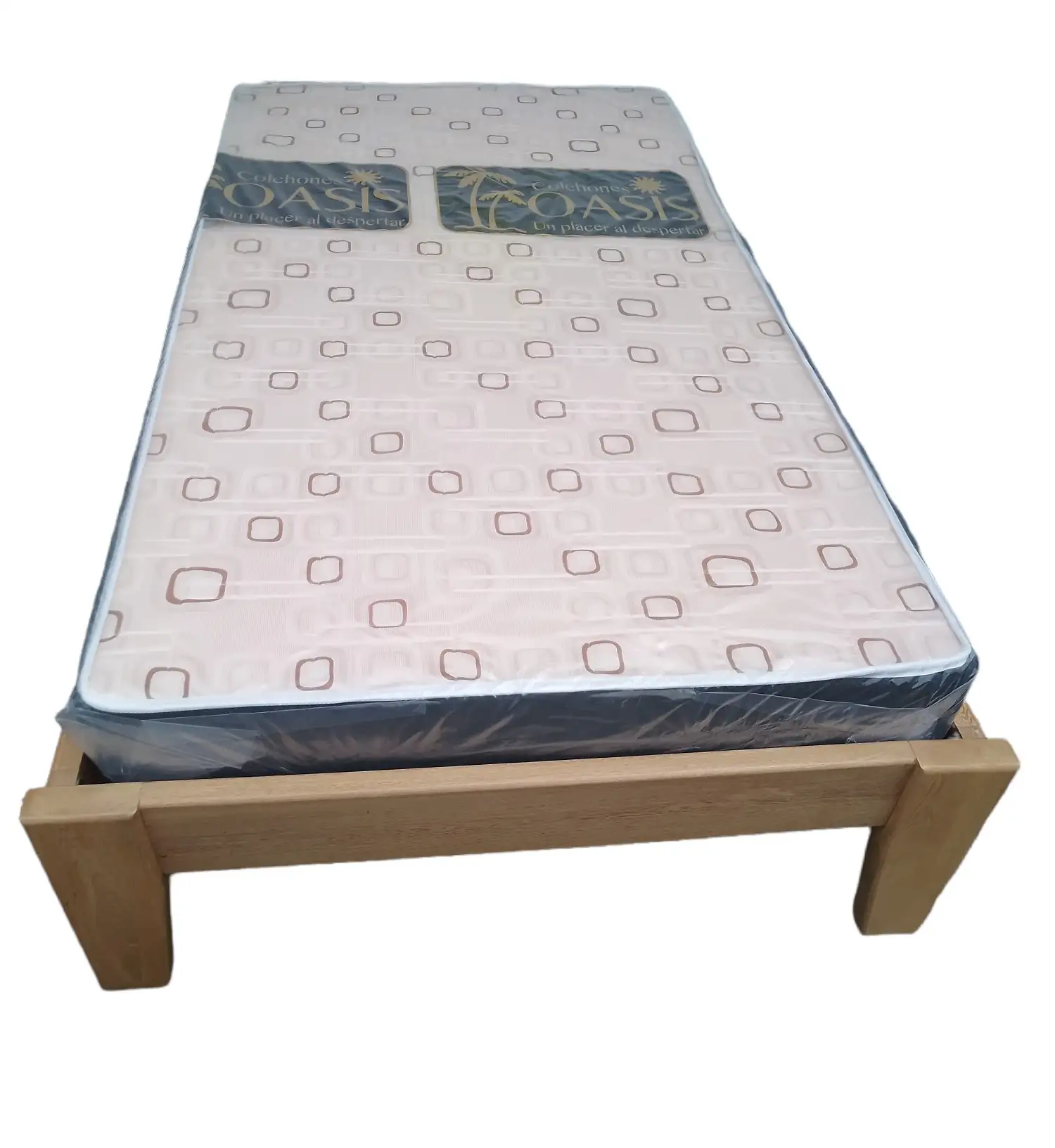 Base cama de madera roble 4