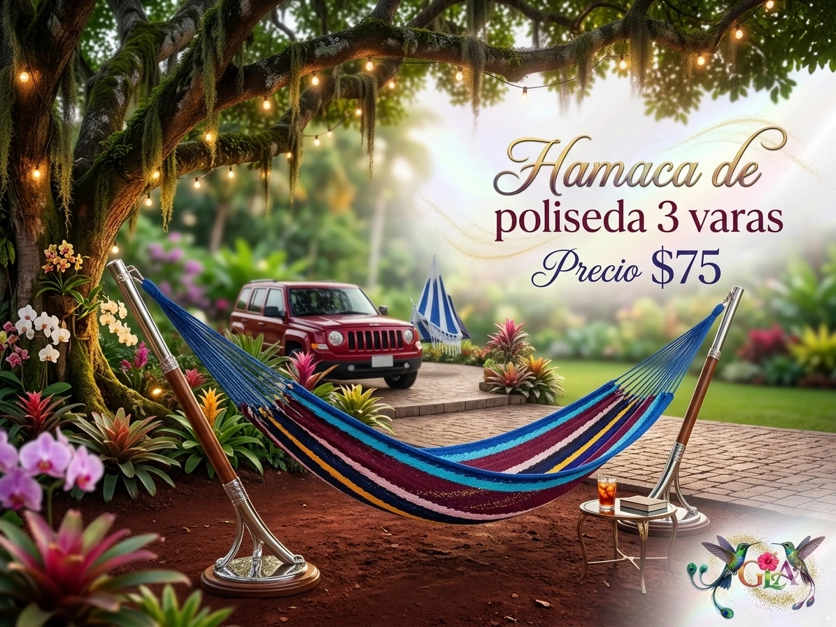 Hamaca de hilo de poliseda de 3 varas, 3 tejudos 