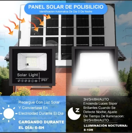 2pzs Lámpara Solar Exterior Con Reflectores Led Para Jardín 200 focos 3