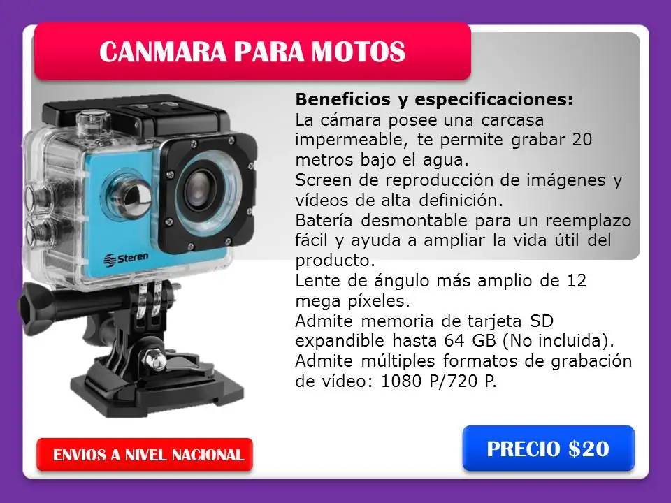 Camara para motos, impermeable  3