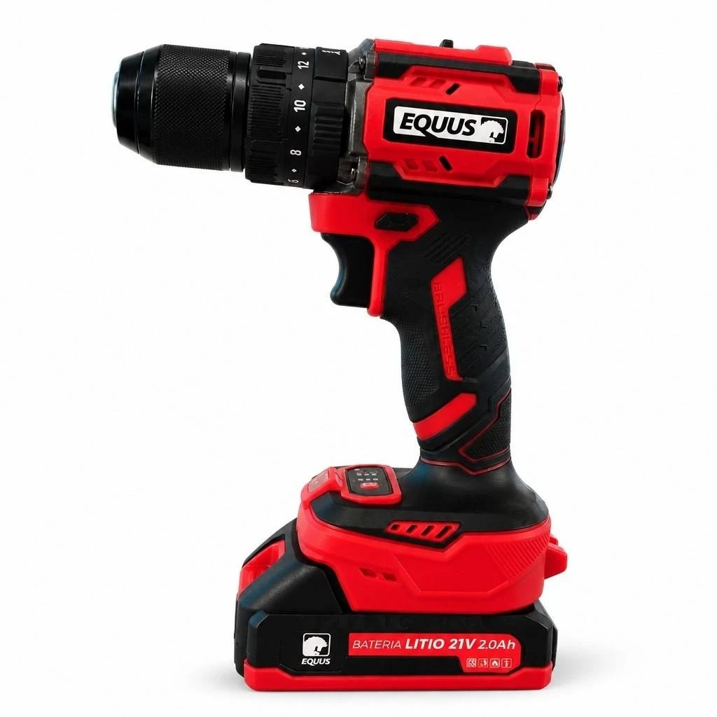 Taladro de Impacto Inalambrico Brushless 21V + 2 Baterias 2.0A + Accesorios 𝙀𝙌𝙐𝙐𝙎