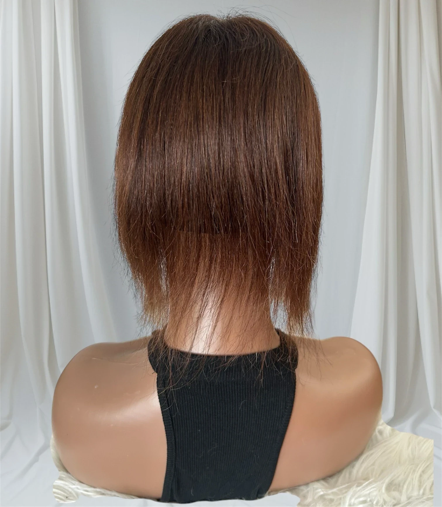 Toppers de cabello de 12 pulgadas para mujer, cabello humano real, base de encaje suizo de 4.5 x 5 pulgadas, adorno de cabello atado a mano, sin flequillo, color marrón 5