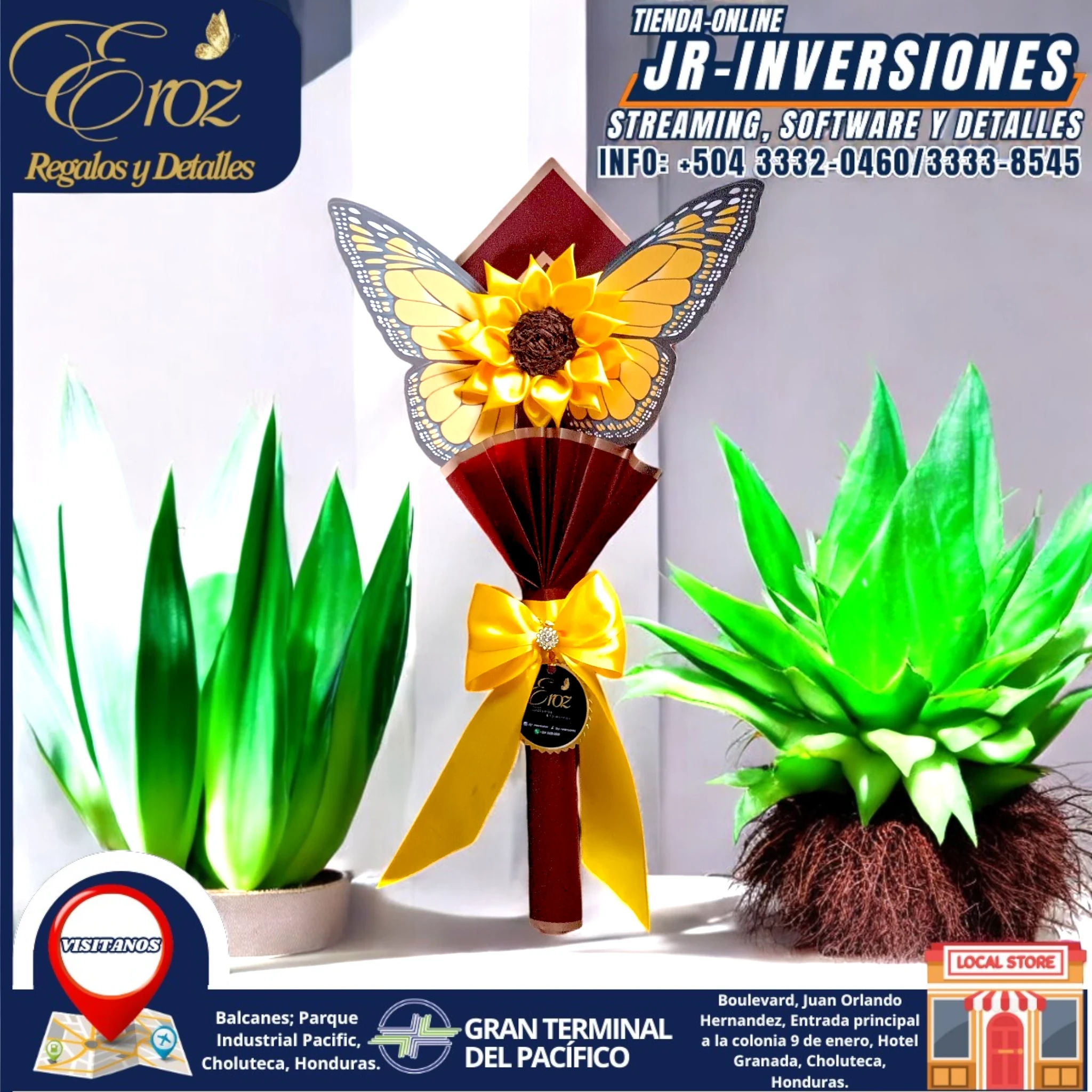GIRASOL CON ALAS DE MARIPOSA