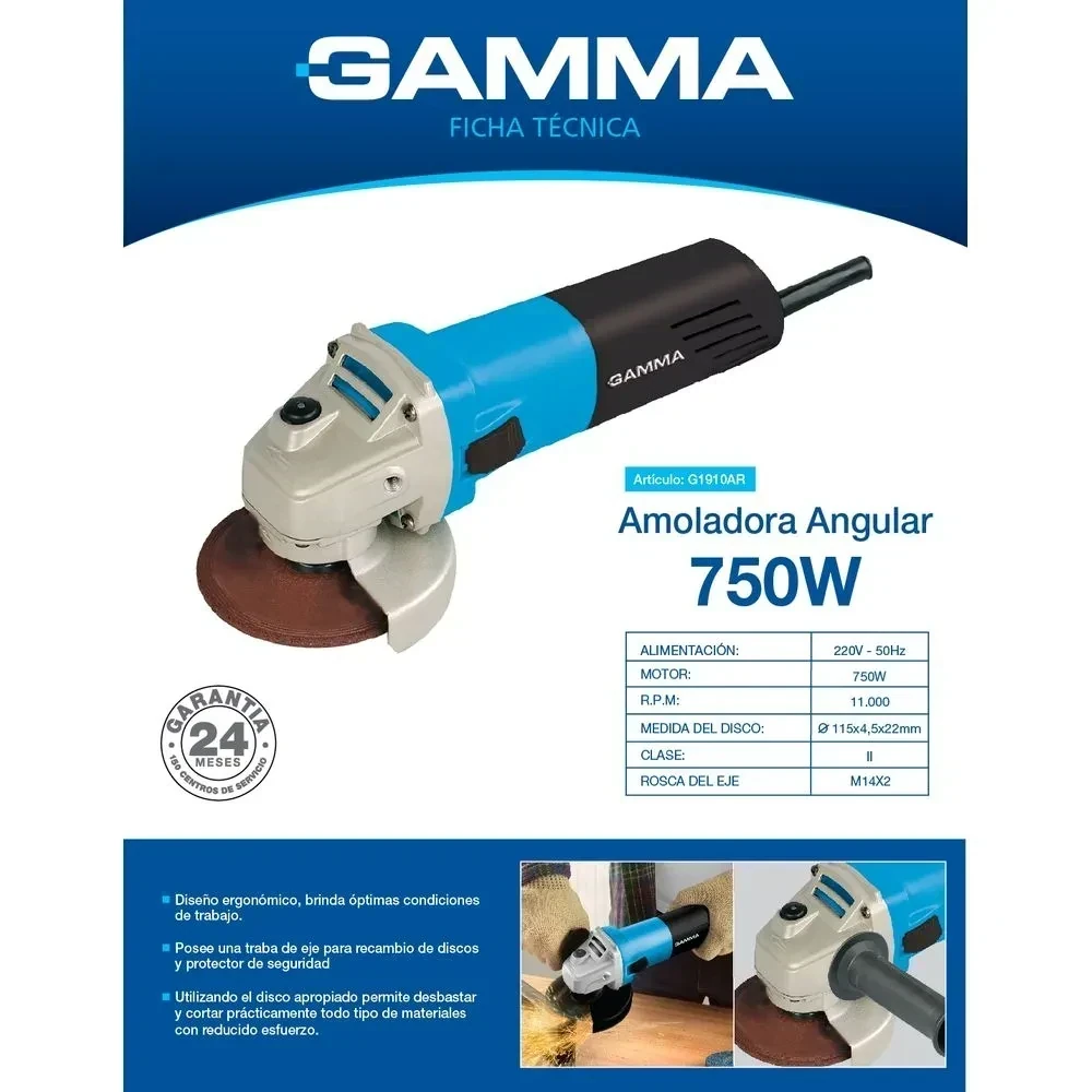 Amoladora angular 750w -  6