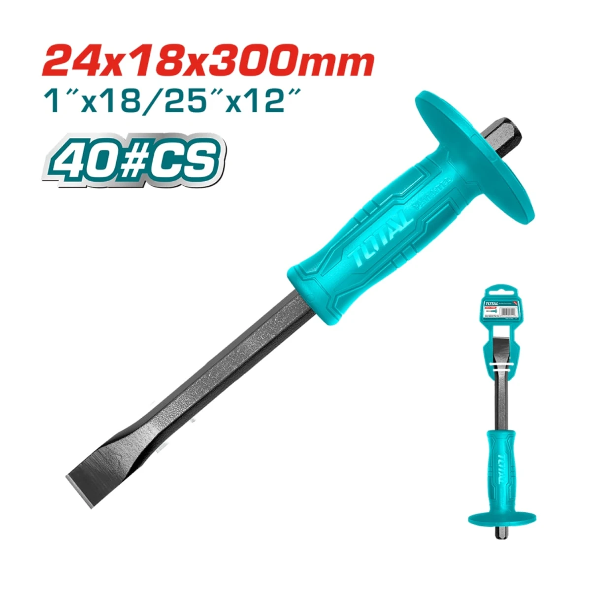 Cincel de corte frío 300mm acero al carbono plano total