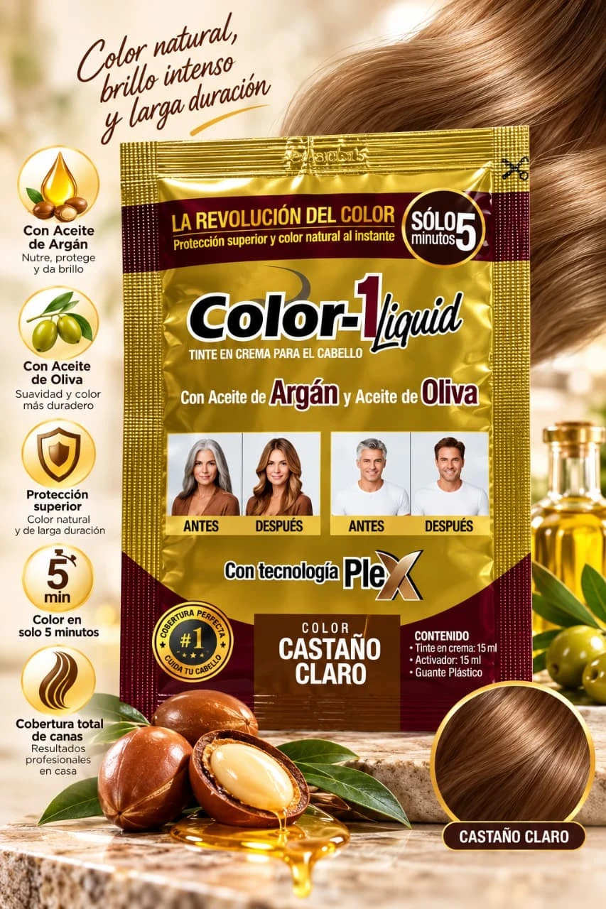 color-1 tintura 5 minutos tono castaño claro
