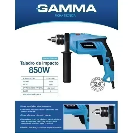 TALADRO DE IMPACTO GAMMA 850 W