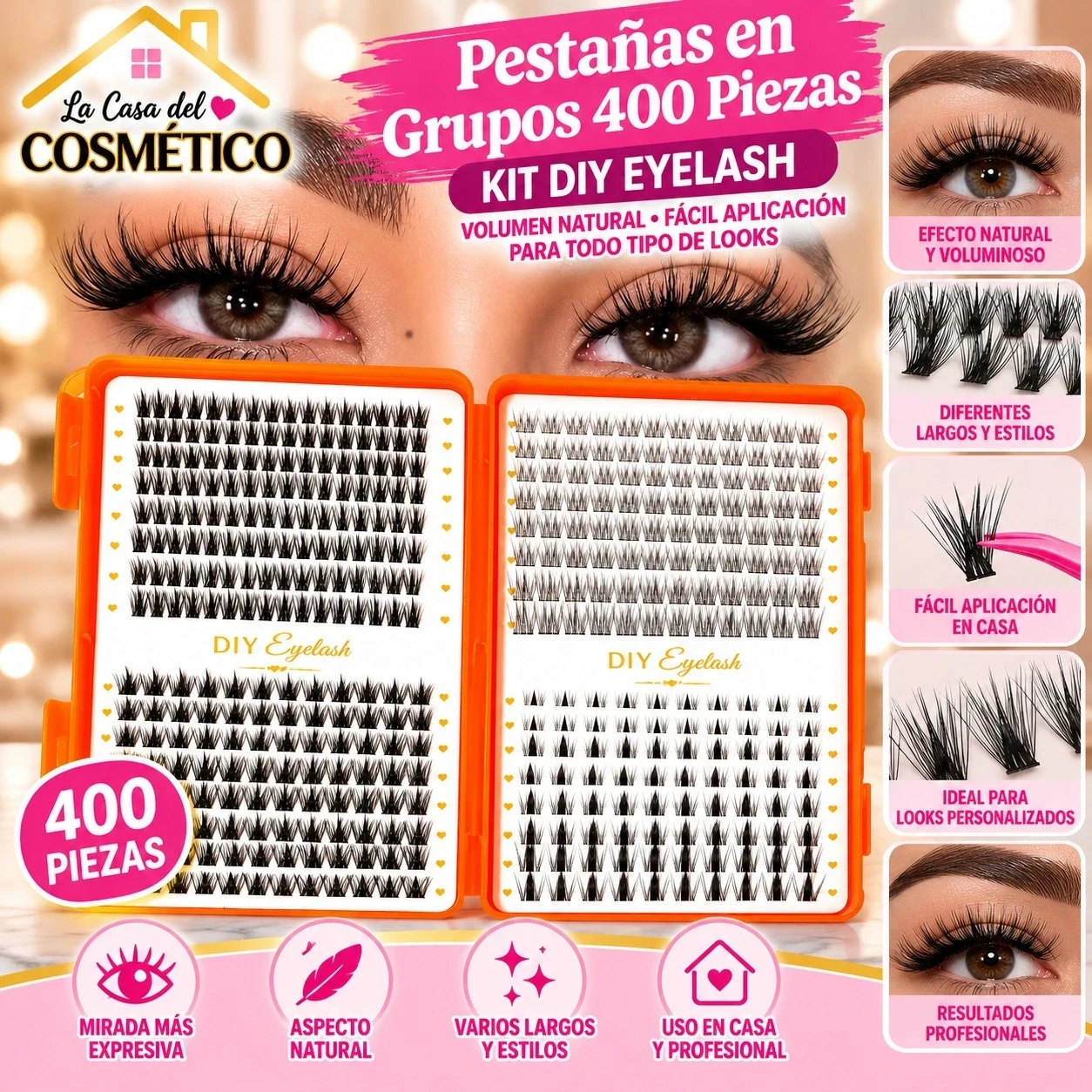 lumera libro pestañas en grupos mirada infinita diy – 400 piezas
