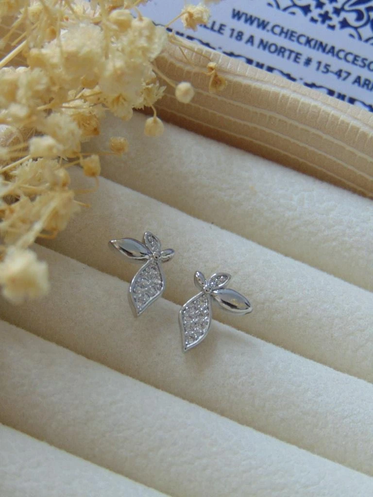 TOPOS RODIO PLATE MINI ORQUEDEA MICROCIRCONES BLANCO 3